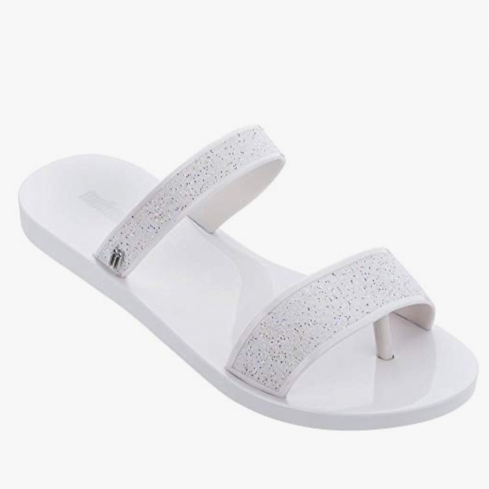 Melissa Love Lip Sparkle AD Sandal in White Swarovski.